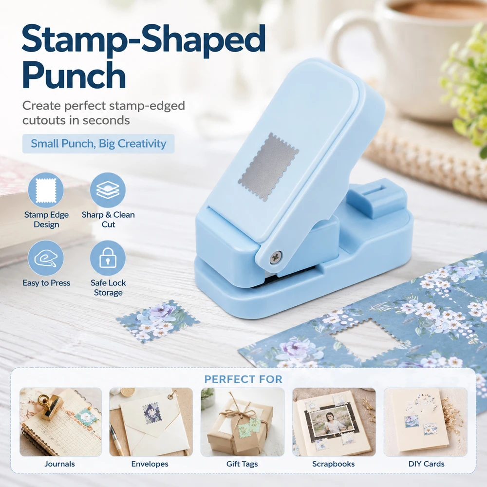 Art Craft Material - Pembuat Lubang Kertas Berbentuk Stempel Pos