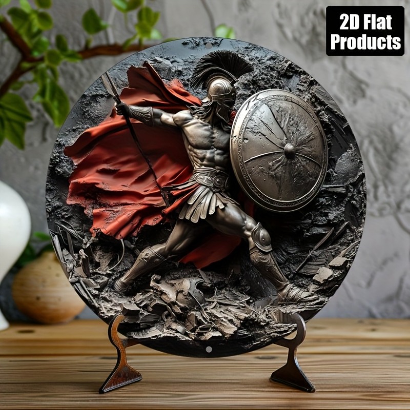Art Craft Kitchen - Seni Dinding Aluminium Logam Bulat Prajurit