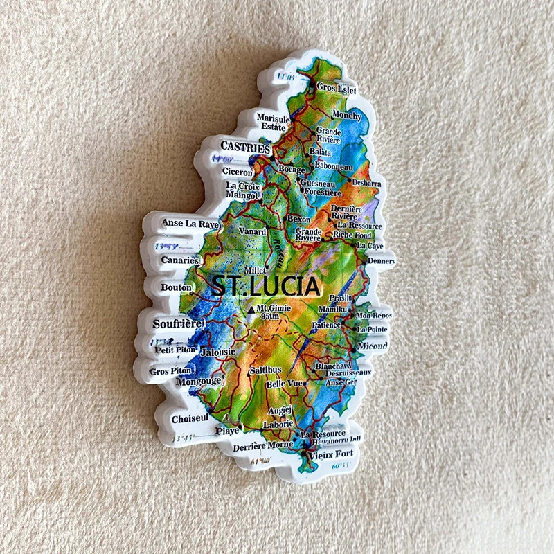 Art Craft Magnet - 1 buah, Suvenir Perjalanan Saint Lucia,
