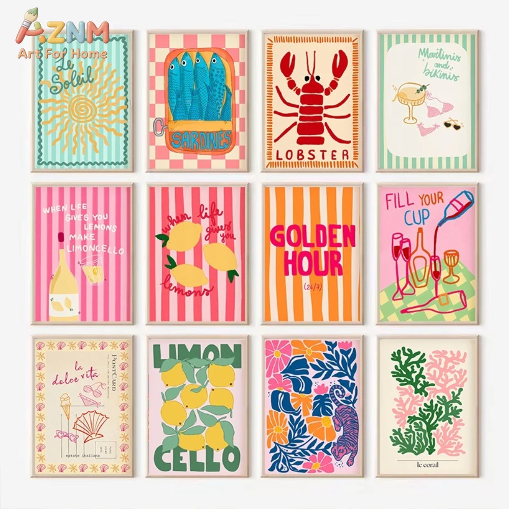 Art Craft Kitchen - AZNM Dekorasi Dinding Dapur Kanvas Tanpa