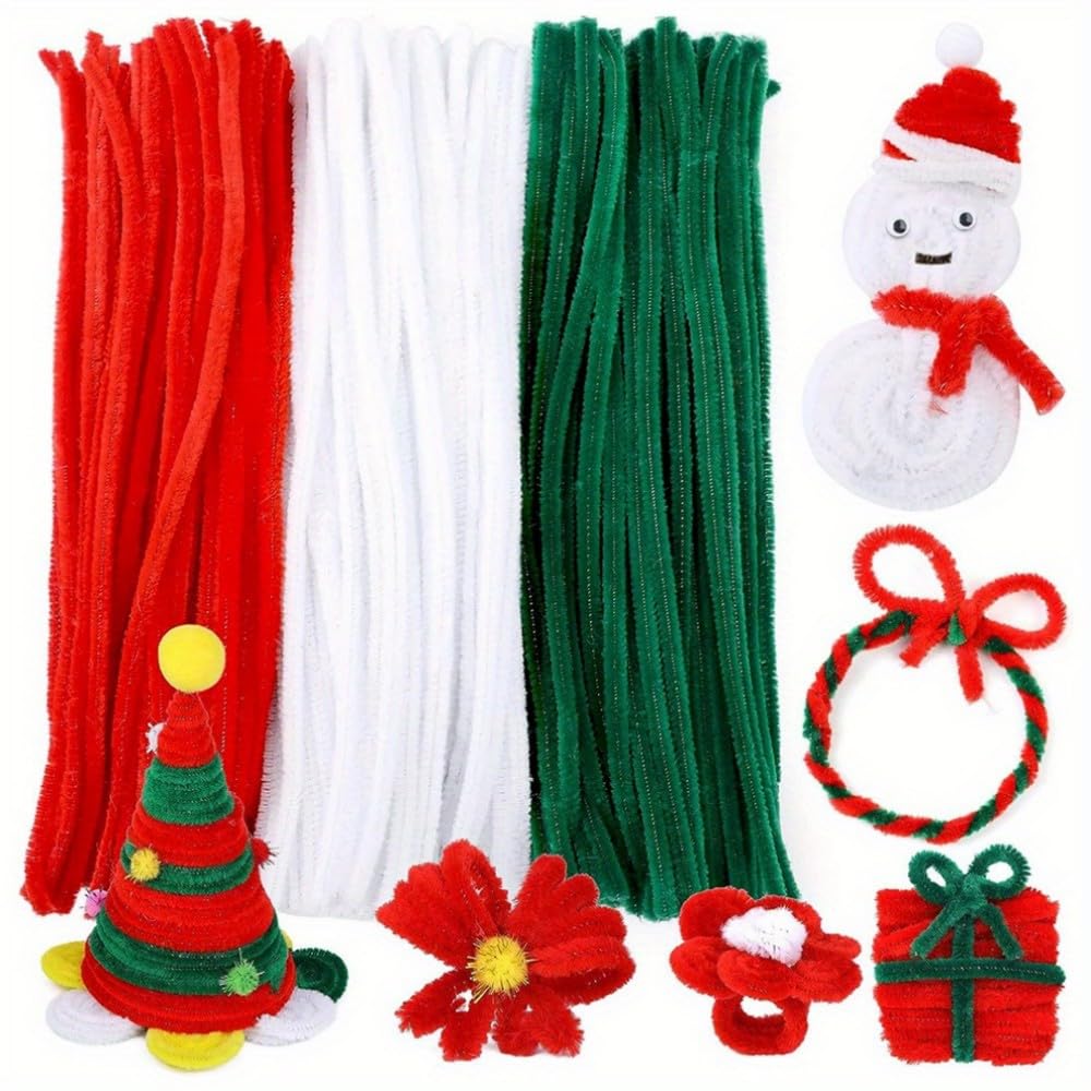 Art Craft Birthday Party - 100-300 Pcs Batang Chenille Tebal Merah