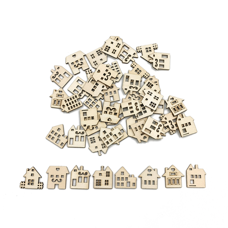 Art Craft For Preschool - 50 pcs Irisan Kayu Tanpa Cat