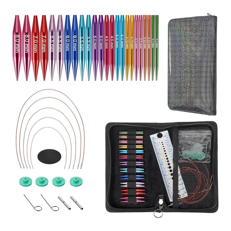 Knitting Needle Circular - Set Jarum Rajut Pendek yang Dapat