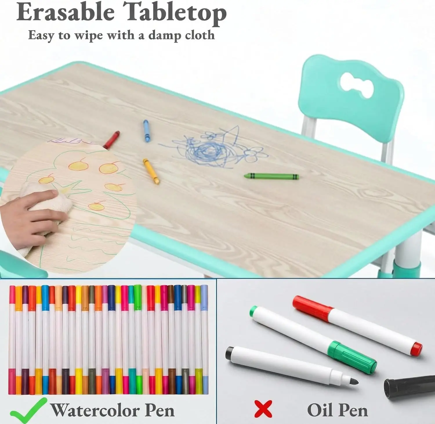 Set Meja dan 6 Kursi Anak, Mej - Art Craft For Preschool ulasan dan harga