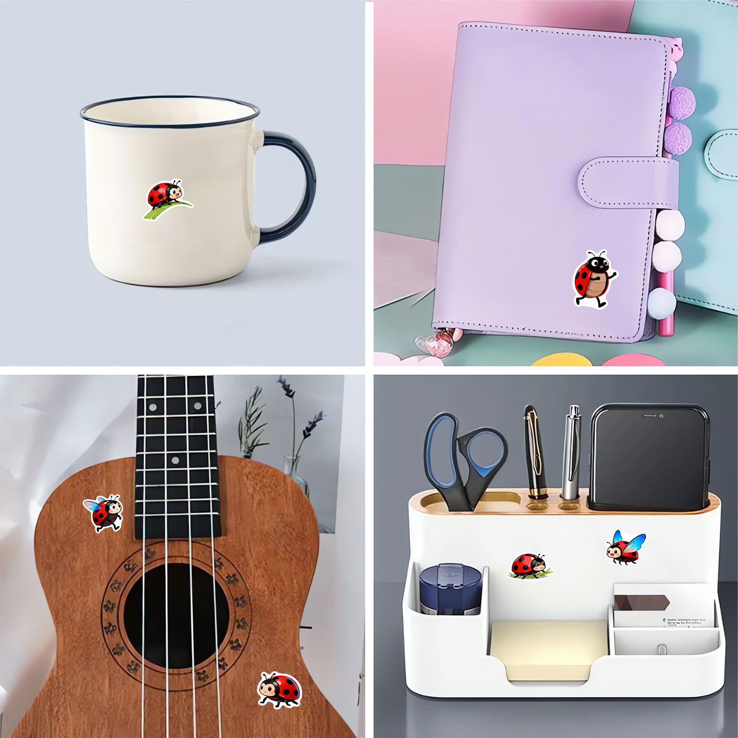 1Roll (500Pcs) 10 Stiker Kepik - Art Craft Ladybug ulasan dan harga