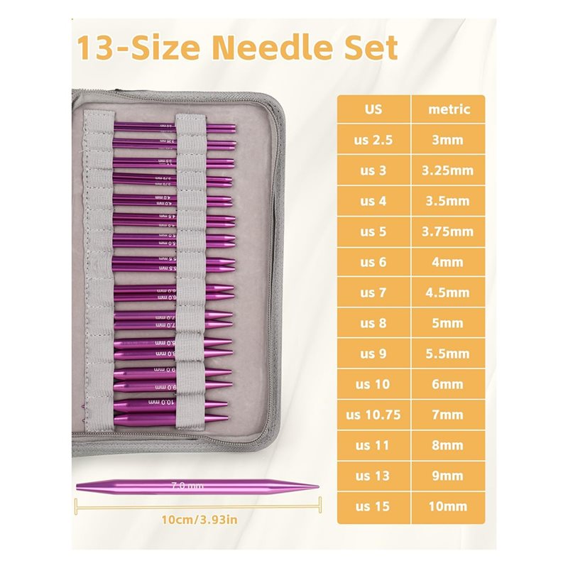 AT02-Casing Kulit Termasuk 13  - Knitting Needle Circular ulasan dan harga