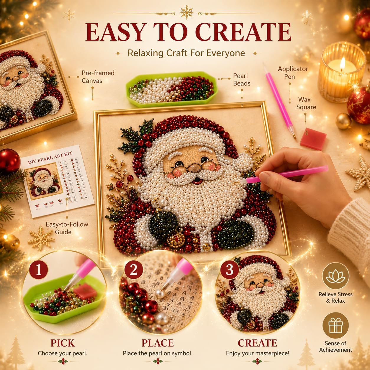 Kit Seni Lukisan Mutiara Berli - Art Craft For Christmas ulasan dan harga
