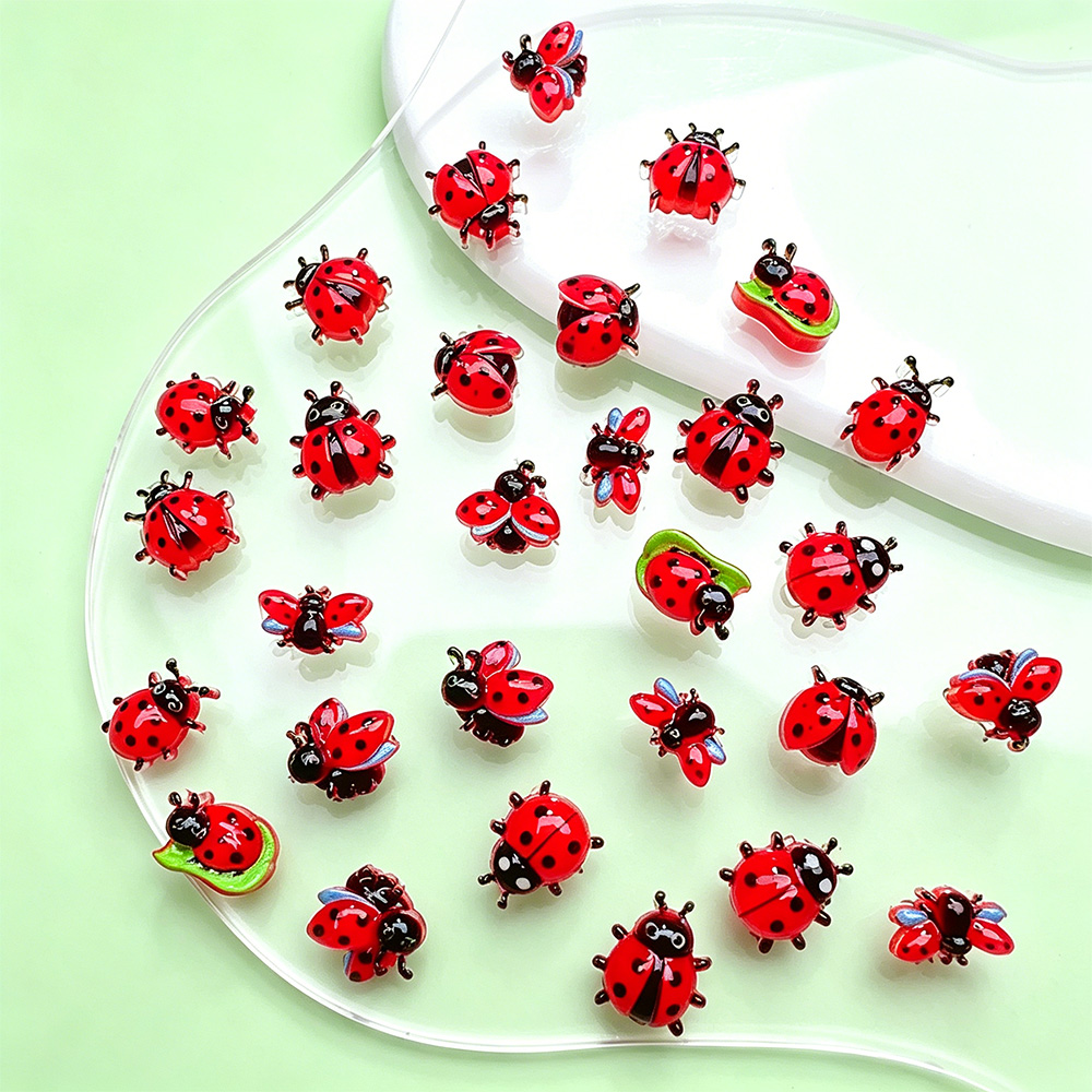 50pcs Hiasan Kuku Kumbang Kart - Art Craft Ladybug ulasan dan harga