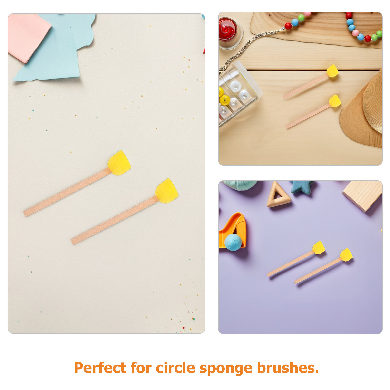 80 Buah Kuas Spons Bulat Gagan - Art Craft For Preschool ulasan dan harga