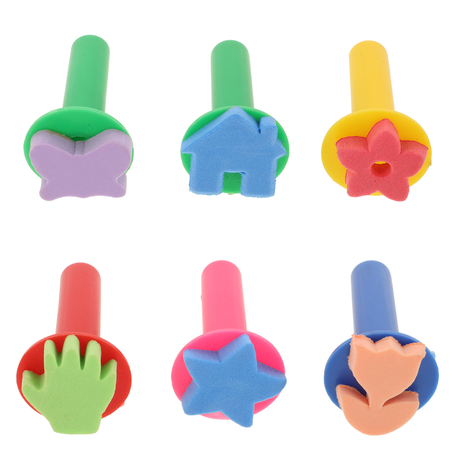 6Pcs Set Kuas Spons Busa Anak- - Art Craft For Preschool ulasan dan harga