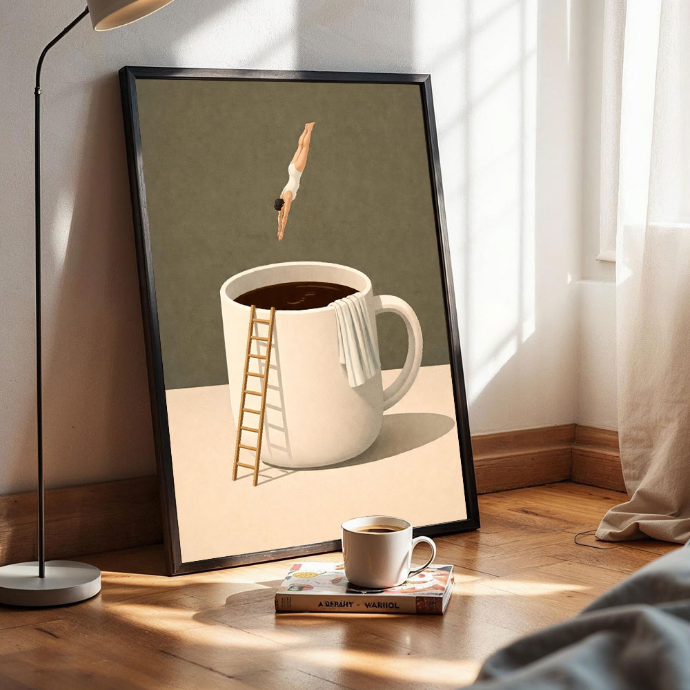 1 Buah Poster Pecinta Kopi Sen - Art Craft Kitchen ulasan dan harga