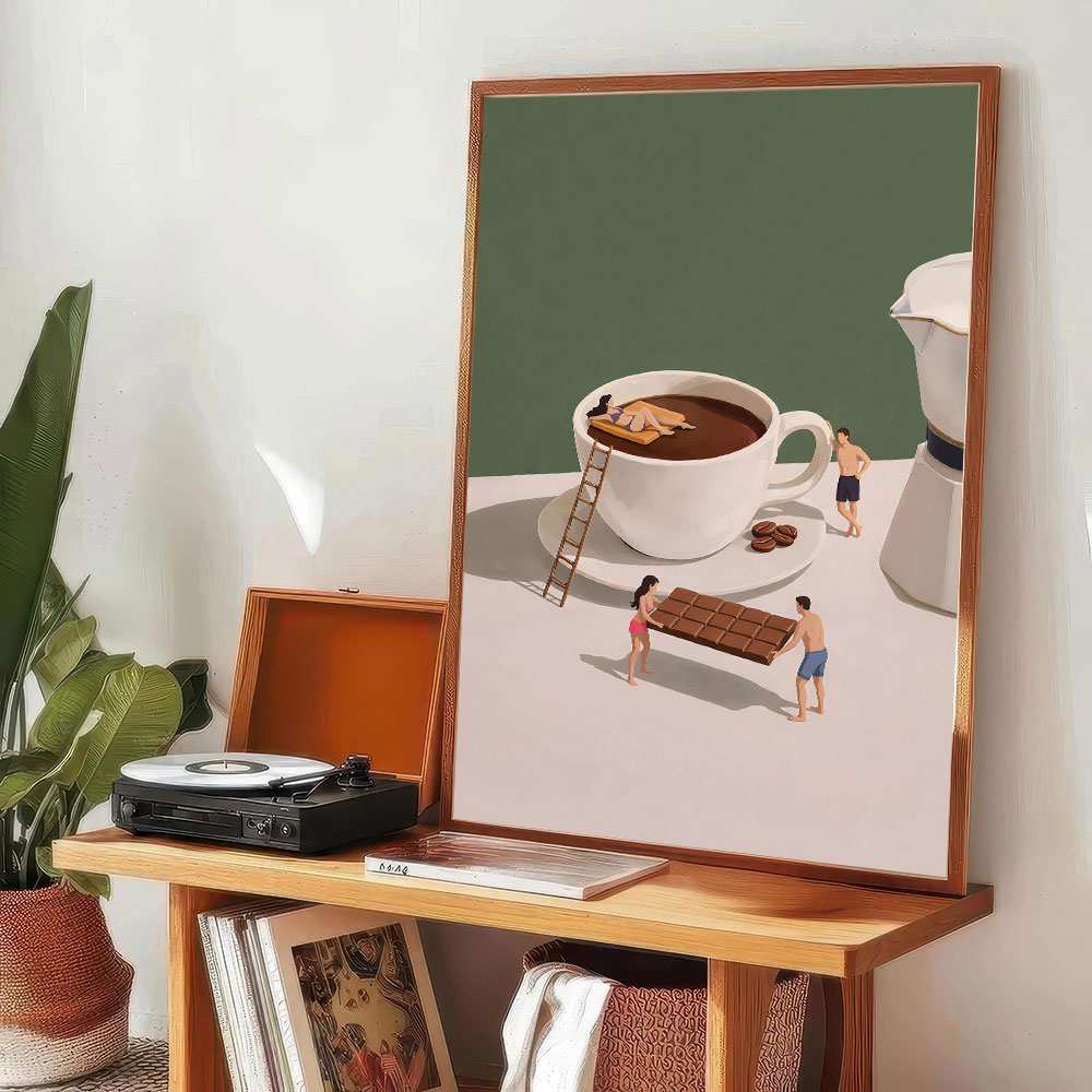 1 Buah Poster Pecinta Kopi Sen - Art Craft Kitchen ulasan dan harga