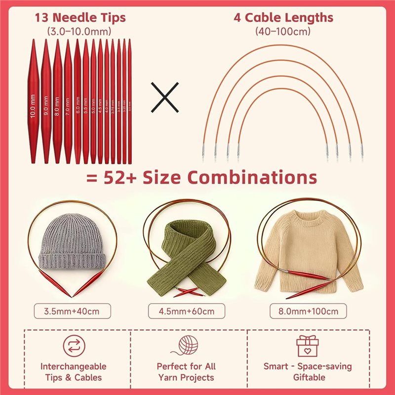 A25F-Circular Untuk Set Jarum  - Knitting Needle Circular ulasan dan harga