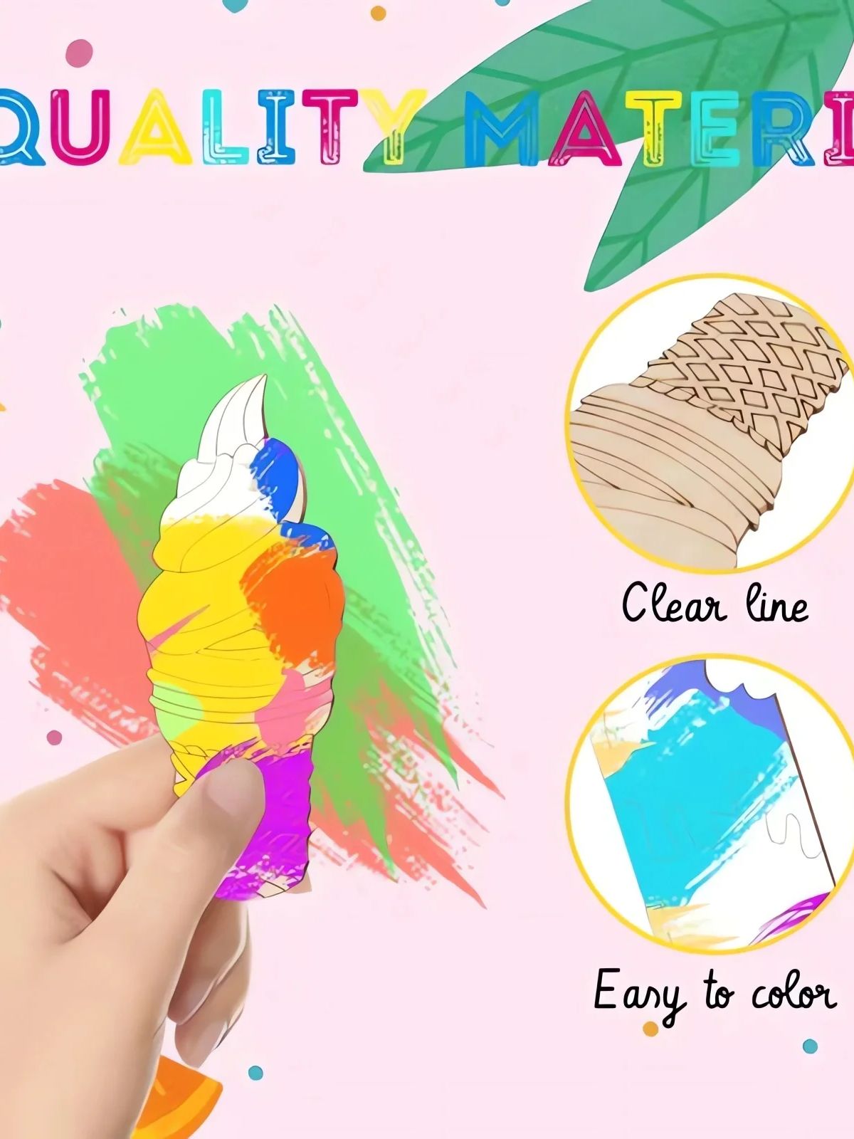 6/30 buah potongan kayu es kri - Art Craft Birthday Party ulasan dan harga