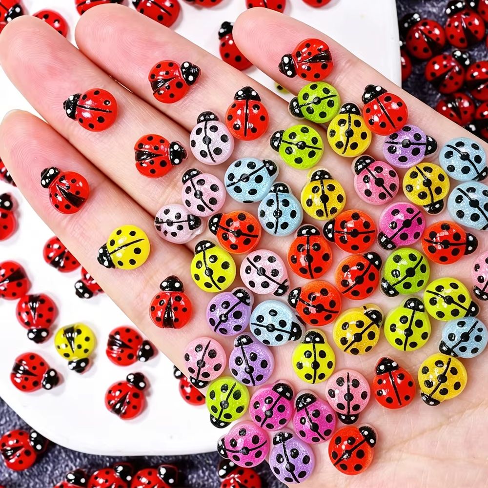 50Pcs Hiasan Kuku Kumbang Lucu - Art Craft Ladybug ulasan dan harga