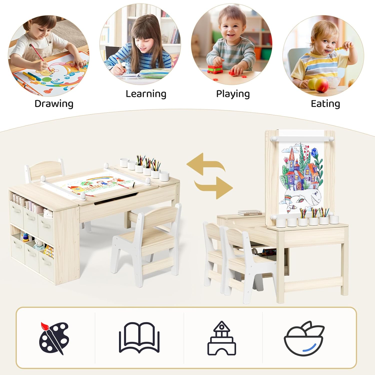 Set Meja dan Kursi Seni Anak 3 - School Of Art X Craft ulasan dan harga