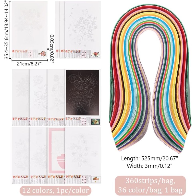1Set 12 buah stensil kertas Qu - Quilling Paper Strips ulasan dan harga