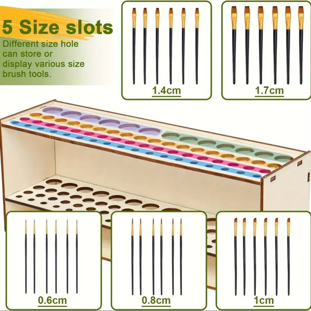 Tempat Kuas Kayu 67 Slot Premi - Art Craft Japan ulasan dan harga